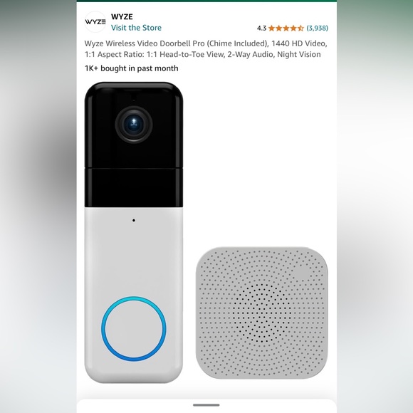 NEW wyze video doorbell pro - Picture 1 of 9